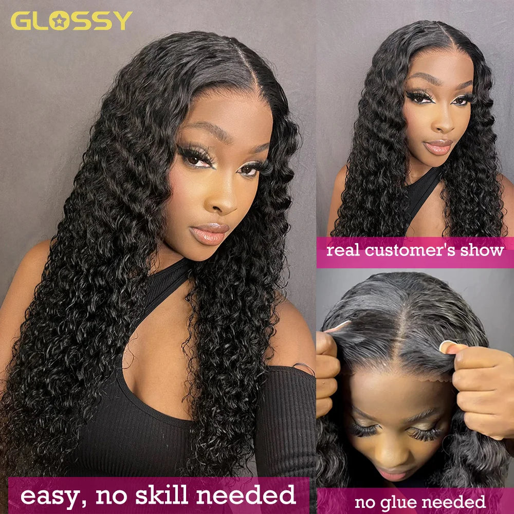 Deep Wave Glueless Wig Human Hair Ready To Wear